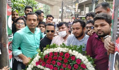 শহীদ জেহাদের স্মৃতিস্তম্ভে ছাত্রদলের শ্রদ্ধা