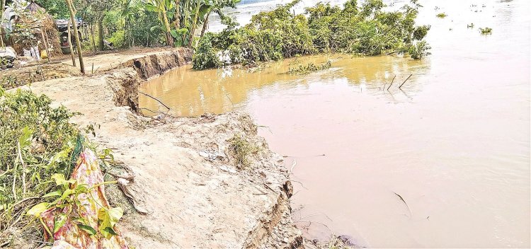 ঢলের পানি নেমে গেলেও তীব্র ভাঙন তিস্তায়