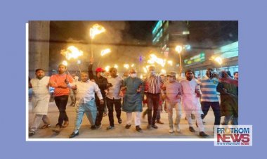 রাজধানীনে বিএনপির মশাল মিছিল