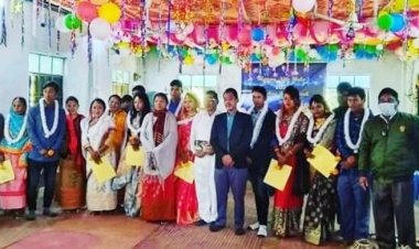 শেরপুরে একসঙ্গে ৬ জোড়া গারো তরুণ-তরুণীর বিয়ে