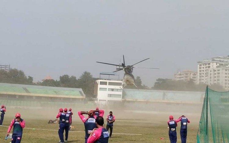 মাশরাফি-তামিমদের অনুশীলনে হঠাৎ হেলিকপ্টার