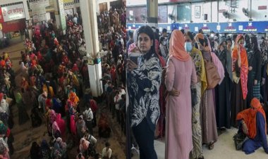  টিকিটের লাইনে ভোগান্তিতে নারীরা, কাউন্টার বাড়ানোর দাবি