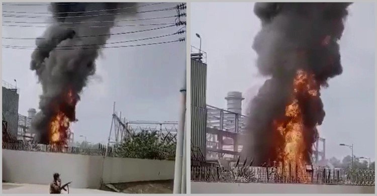হবিগঞ্জের শাহজীবাজার ৩৩০ মেগাওয়াট বিদ্যুৎ প্লান্টে আগুন