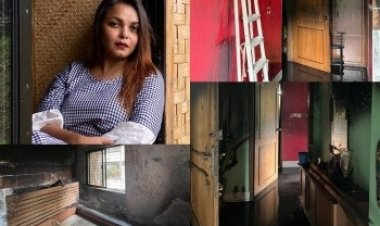  বিস্ফোরণে শাওনের বাসায় ভয়াবহ আগুন