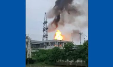 নির্মাণাধীন পাওয়ার প্লান্টে আগুন