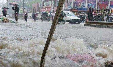 ভারী বৃষ্টিপাতে প্লাবিত হচ্ছে সিলেটের উঁচু এলাকাও