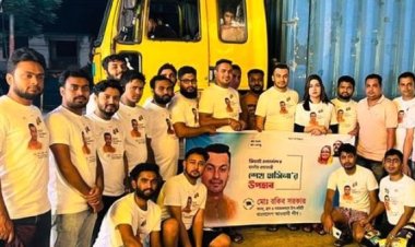  ত্রাণ দিতে স্বামীকে নিয়ে সিলেটের পথে মাহি