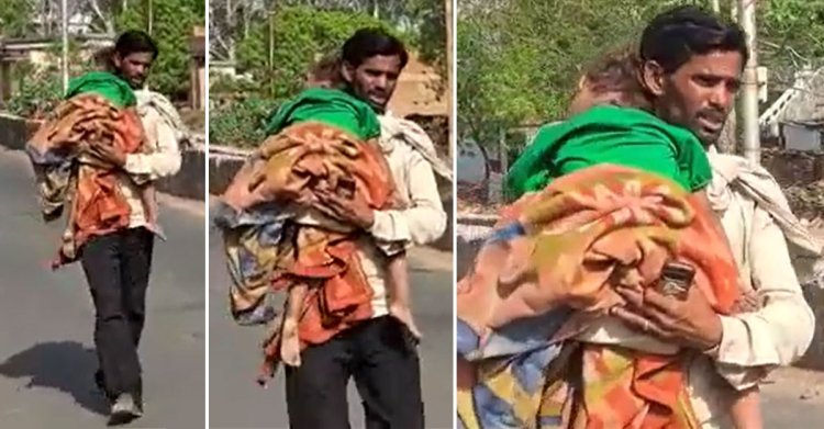 অ্যাম্বুলেন্স না পেয়ে কাঁধে করে মেয়ের মরদেহ বাড়িতে নিলেন বাবা