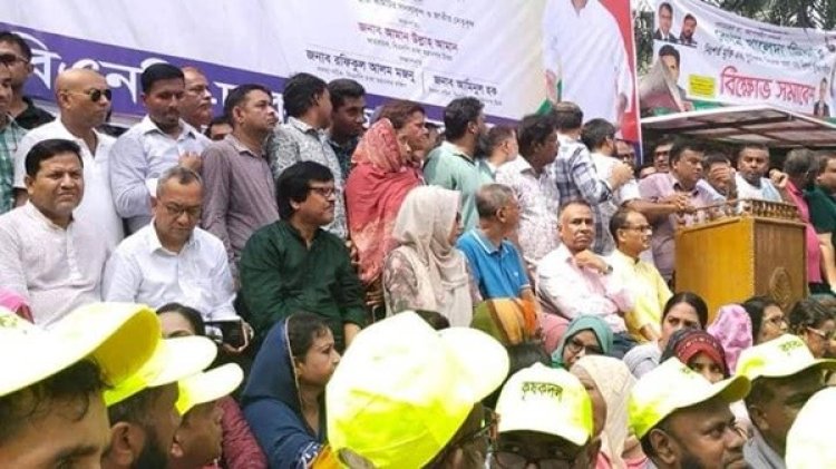 খালেদা জিয়াকে বিদেশে উন্নত চিকিৎসার দাবিতে বিএনপির সমাবেশে জনতার ঢল