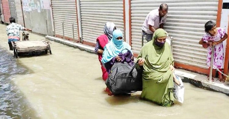 পূর্ণিমার জোয়ারে বাগেরহাটের অর্ধশতাধিক গ্রাম প্লাবিত