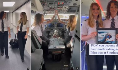  একসঙ্গে একই প্লেন চালাচ্ছেন মা-মেয়ে, ভিডিও ভাইরাল