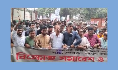 রাজধানীতে গণতন্ত্র মঞ্চের বিক্ষোভ, পদযাত্রা