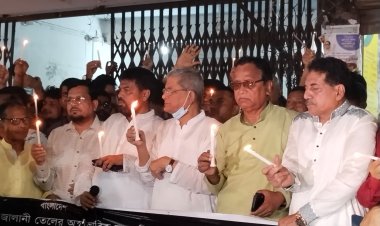 মোমবাতি জ্বালিয়ে সরকারের অপকর্মের প্রতিবাদ জানিয়েছে বিএনপি