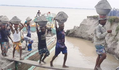 দৌলতদিয়া ফেরিঘাট এলাকায় ভাঙন অব্যাহত, ঝুঁকিতে শতাধিক বসতভিটা