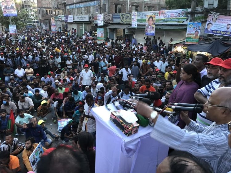 দাবি আদায় না করে রাজপথ ছাড়বো না: ড. মোশাররফ