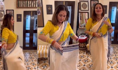  ক্যামেরার সামনে এক মিনিটে শাড়ি পরলেন স্বস্তিকা!