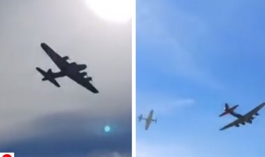 মাঝ আকাশে দ্বিতীয় বিশ্বযুদ্ধের দুই বিমানের সংঘর্ষ, মৃত্যুর শঙ্কা