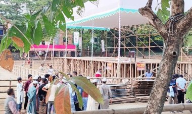 সিলেটে বিএনপির গণসমাবেশ: তৈরি হচ্ছে মঞ্চ, পরিবহন ধর্মঘটের শঙ্কা