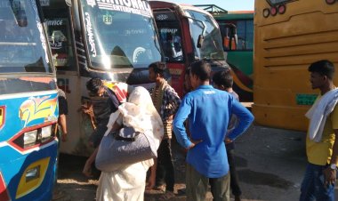 সুনামগঞ্জে অনির্দিষ্টকালের বাস ধর্মঘটে ভোগান্তিতে যাত্রীরা