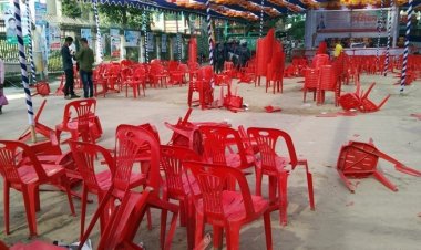 মঞ্চে বসা নিয়ে দুই গ্রুপের সংঘর্ষ, কৃষক লীগের সমাবেশ পণ্ড