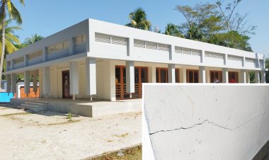বাউফল উপজেলা পরিষদের নবনির্মিত অডিটোরিয়াম ভবনে ফাটল