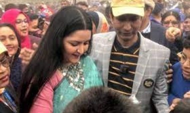 সিনেমার প্রচারণায় বিএএফ শাহীন স্কুলে পরীমনি