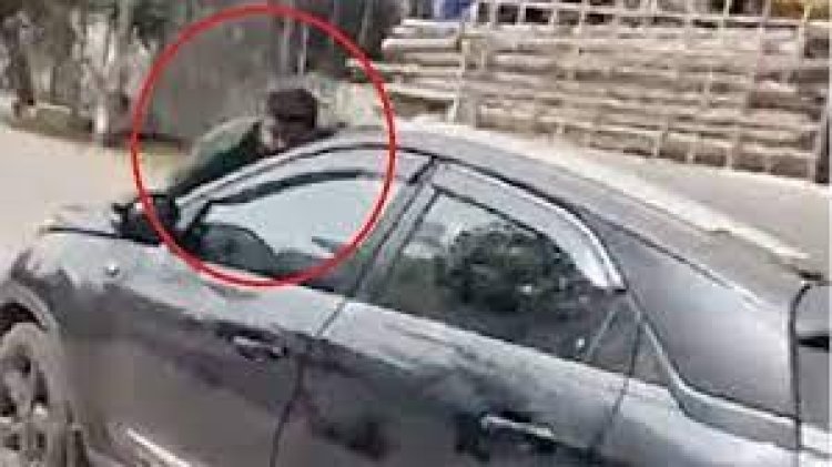 বনেট ধরে ঝুলছে যুবক, তাকে নিয়েই ১ কিমি ছুটলেন তরুণী!