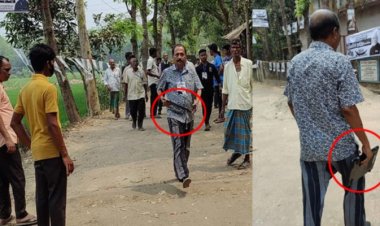 যুবলীগ কর্মী কেন্দ্র থেকে ইভিএম নিয়ে গেলেন