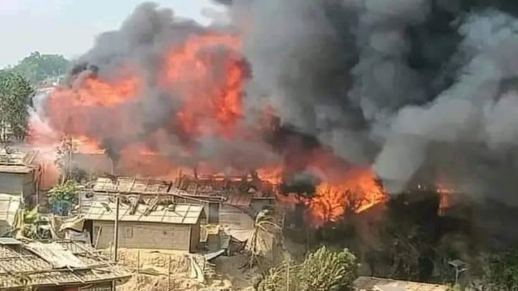 উখিয়ার বালুখালী রোহিঙ্গা ক্যাম্পে ভয়াবহ আগুন