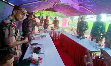 নওগাঁয় পতাকা বৈঠকের পর বিরোধপূর্ণ জমি পরিমাপ করল বিজিবি-বিএসএফ