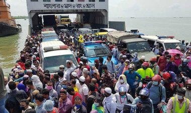 উপচেপড়া ভিড় দৌলতদিয়া লঞ্চঘাটে, ভোগান্তি চরমে