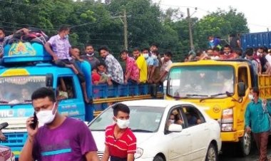 ঢাকামুখী মানুষের ঢল,  ভোগান্তি পদে পদে