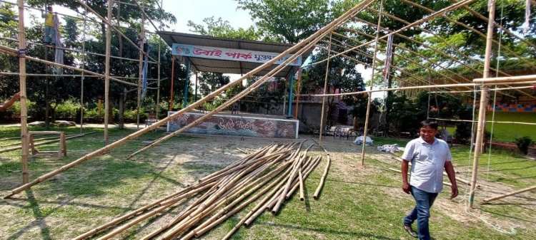 যুবদলের ময়মনসিংহ বিভাগীয় প্রতিনিধি সভার মঞ্চ তৈরীতে প্রশাসনের বাধা