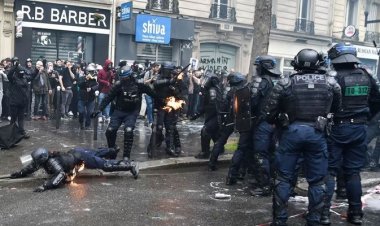 ফ্রান্সে মে দিবসে বিক্ষোভকারীদের হামলায় শতাধিক পুলিশ আহত