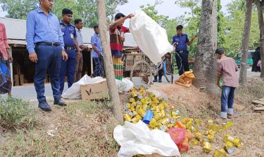 শ্রীপুরে ভেজাল ঘি কারখানায় ২০ হাজার টাকা জরিমানা, প্রায় ১ লাখ টাকার নকল ঘি ধ্বংস 