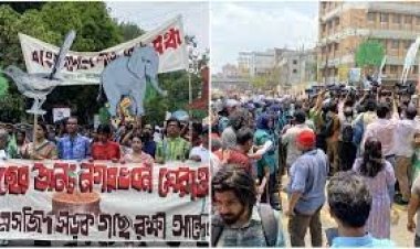 পুলিশি বাধায় পরিবেশবাদীদের নগর ভবন ঘেরাও কর্মসূচি পণ্ড