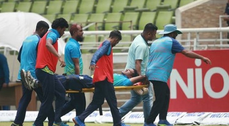 স্ট্রেচারে করে মাঠ ছাড়লেন সাইফউদ্দিন
