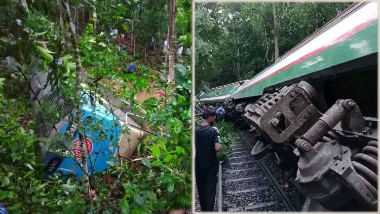 লাউয়াছড়ায় উদয়ন এক্সপ্রেসের বগি লাইনচ্যুত, রেল যোগাযোগ বন্ধ