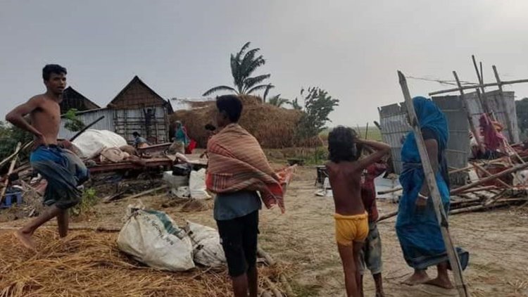 নেত্রকোণায় কালবৈশাখী ঝড়ে ঘরবাড়িসহ ফসলের ব্যাপক ক্ষতি