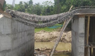 রাজবাড়ীতে ভেঙে পড়ল নির্মাণাধীন সেতু