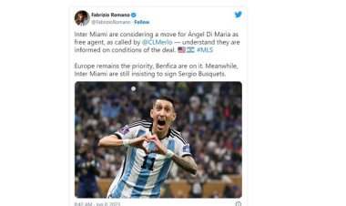 ইন্টার মিয়ামিতে মেসির সঙ্গে জুটি বাধবেন ডি মারিয়া!