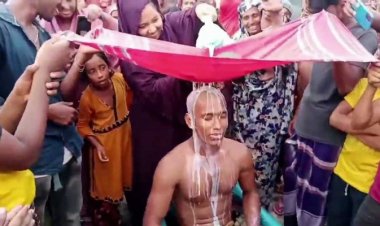 প্রেমিকার বিয়ে, দুঃখে মাথা মুড়িয়ে দুধ দিয়ে গোসল প্রেমিকের