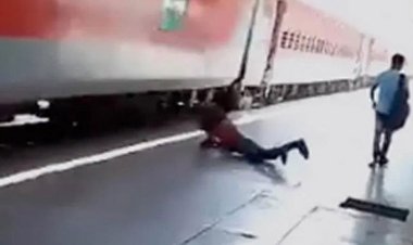 উচ্চগতির ট্রেন থেকে পড়েও অলৌকিকভাবে বেঁচে গেলেন যুবক (ভিডিও)