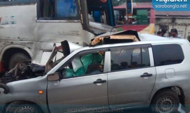 বাস ও প্রাইভেটকারের মুখোমুখি সংঘর্ষ, চালকসহ নিহত ২
