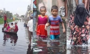 নারায়ণগঞ্জের ডিএনডি এলাকায় ভারী বর্ষণে জলাবদ্ধতা, এলাকাবাসীর ভোগান্তি