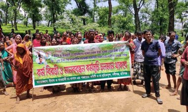 ৭ দফা দাবিতে হবিগঞ্জে চা শ্রমিকদের কর্মবিরতি