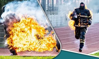 শরীরে আগুন নিয়ে ১০০ মিটার দৌড়