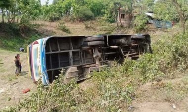 বাস উল্টে খাদে পড়ে নিহত ১, আহত ১৫