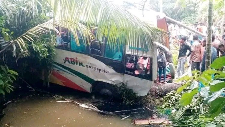 নিয়ন্ত্রণ হারিয়ে খাদে যাত্রীবাহী বাস, নিহত ১