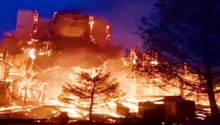চীনে আগুনে পুড়ল প্রাচীন বৌদ্ধমন্দির
